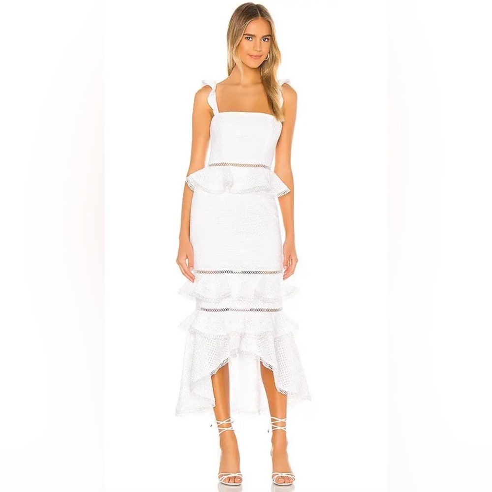 NBD Haze Midi Dress In Ivory Size S